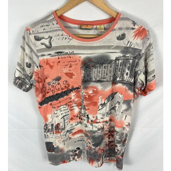 Bobby Chan Silk Paris Graphic Tshirt Size Small - Picture 1 of 7